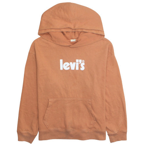 Levi's Womens Brown Pullover Hoodie L Logo Cotton Casual