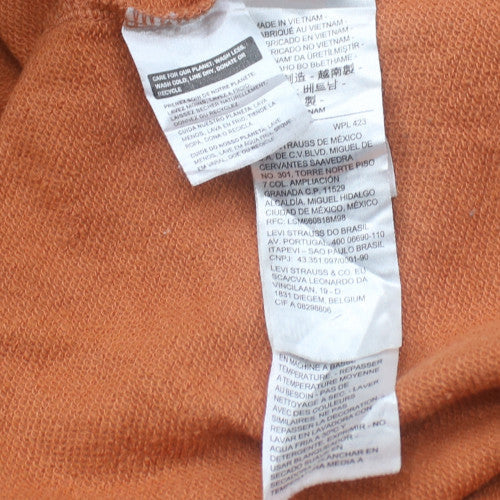Levi's Womens Brown Pullover Hoodie L Logo Cotton Casual