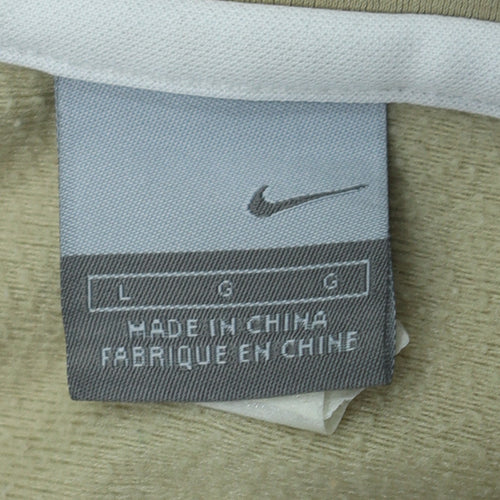 Nike Women's Beige Track Jacket L Full Zip Colourblock Sportswear