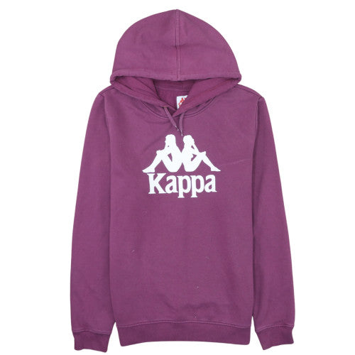 Kappa Womens Purple Hoodie Large Pullover Cotton Blend Logo Sweatshirt