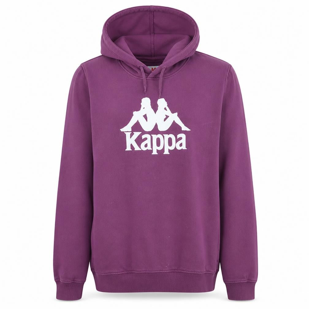 Front view of Kappa women’s purple hoodie large pullover cotton blend logo sweatshirt