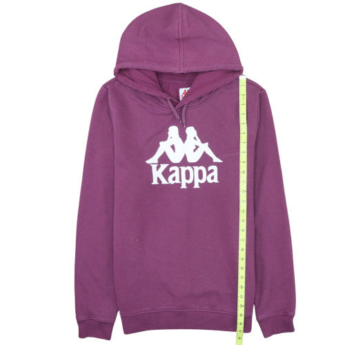 Kappa Womens Purple Hoodie Large Pullover Cotton Blend Logo Sweatshirt