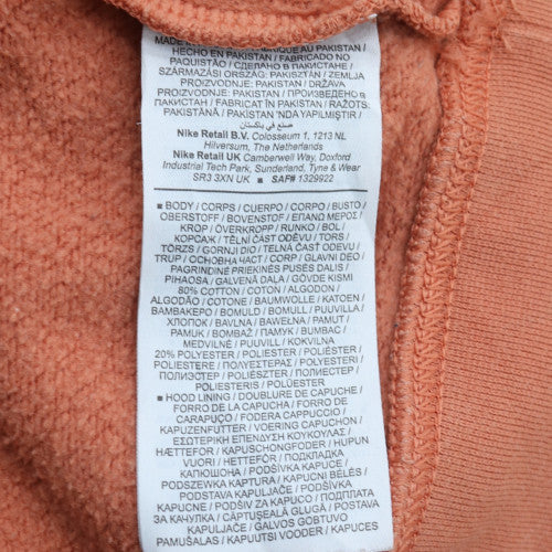 Nike Men's Orange XS Pullover Hoodie Fleece Sweatshirt