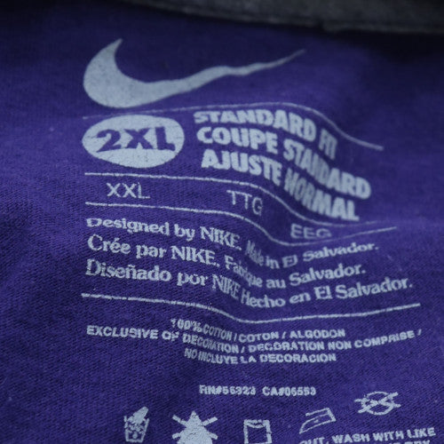 Nike Men's Purple 2XL Classic Crew Neck Embroidered T-Shirt