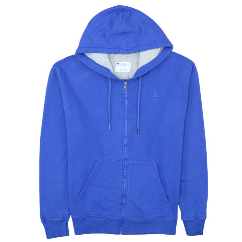 Champion Men's Blue Full Zip Fleece Hoodie Size L