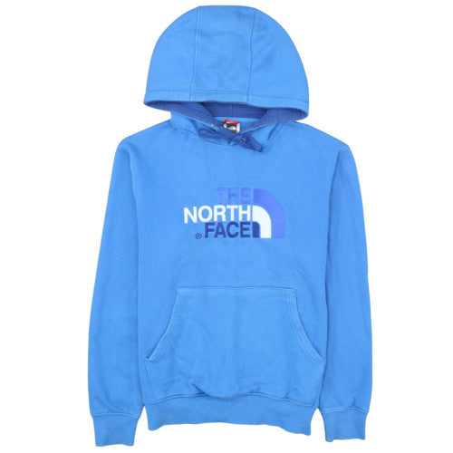 The North Face Mens Blue Pullover Hoodie Medium Cotton Logo Sweatshirt