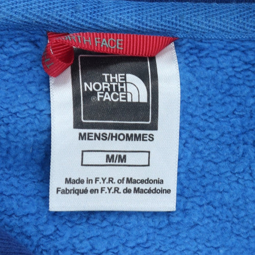 The North Face Mens Blue Pullover Hoodie Medium Cotton Logo Sweatshirt