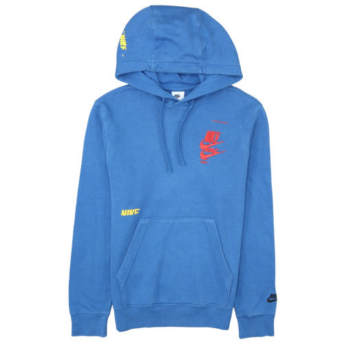 Nike Men's Blue Pullover Hoodie XS Graphic Logo Fleece Sweatshirt