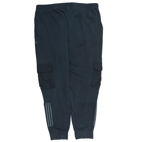 adidas Men's Black 3XL Cargo Jogger Trousers with Logo Detail