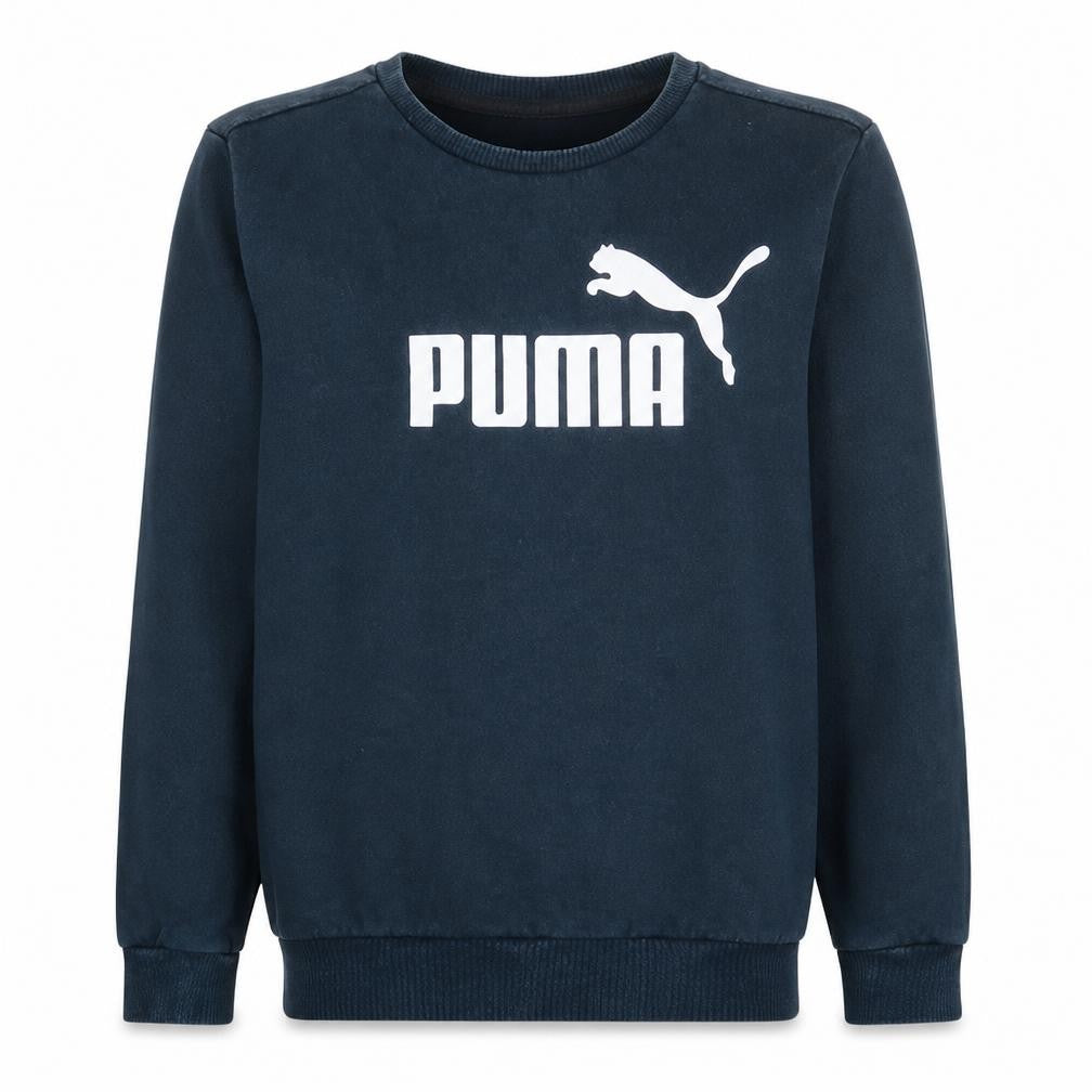 Front view of Puma Men's Black Crew Neck Pullover Sweatshirt, size S