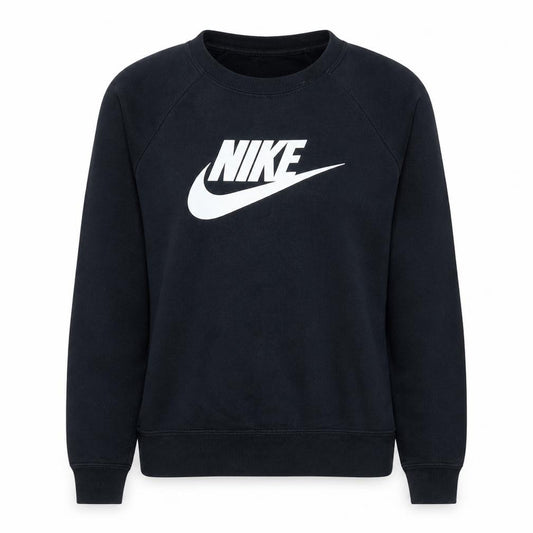 Front view of Nike Women Black Crew Neck Pullover Sweatshirt Size Small 155/80A