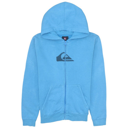 Quiksilver Boys Blue Full Zip Hoodie Size 14 Cotton Fleece