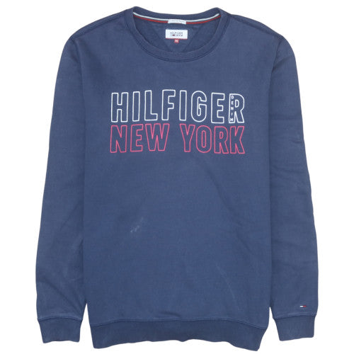 Tommy Hilfiger Men Blue 2XL Pullover Sweatshirt Crew Neck Logo