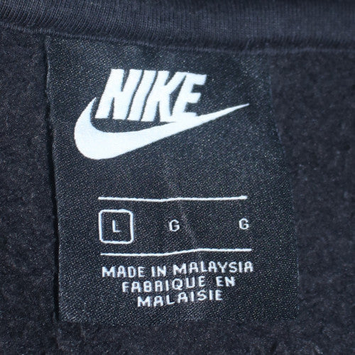 Nike Men's Black Full Zip Sports Hoodie Size L Graphic Fleece