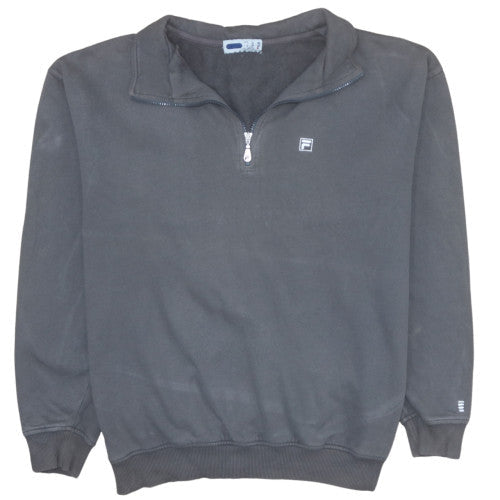Fila Men's Black XL 1/2 Zip Fleece Sweatshirt