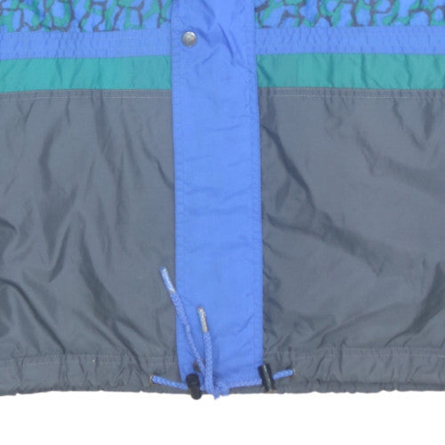 Marcel Clair Mens Blue XL 90s Windbreaker Jacket Hooded Retro Nylon