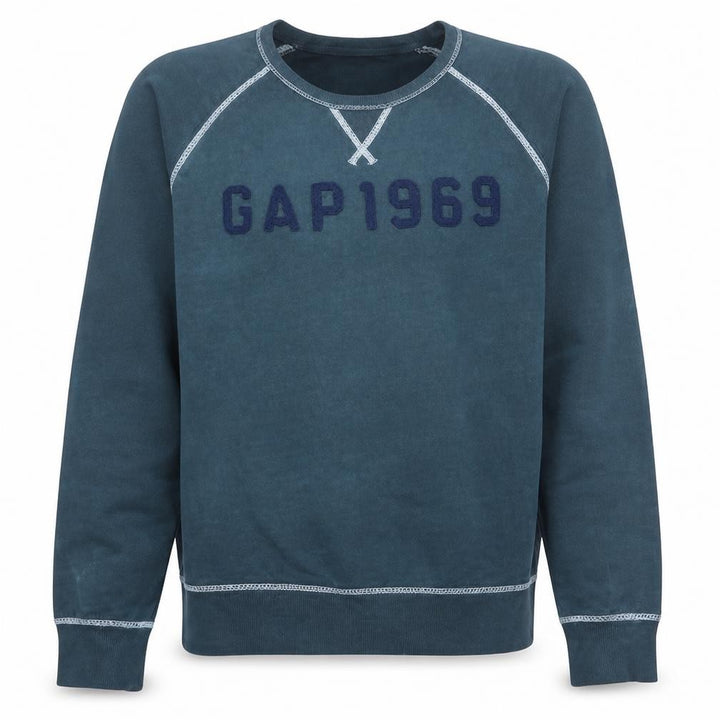 Gap Mens Blue Crew Neck Graphic 1969 Pullover Sweatshirt M