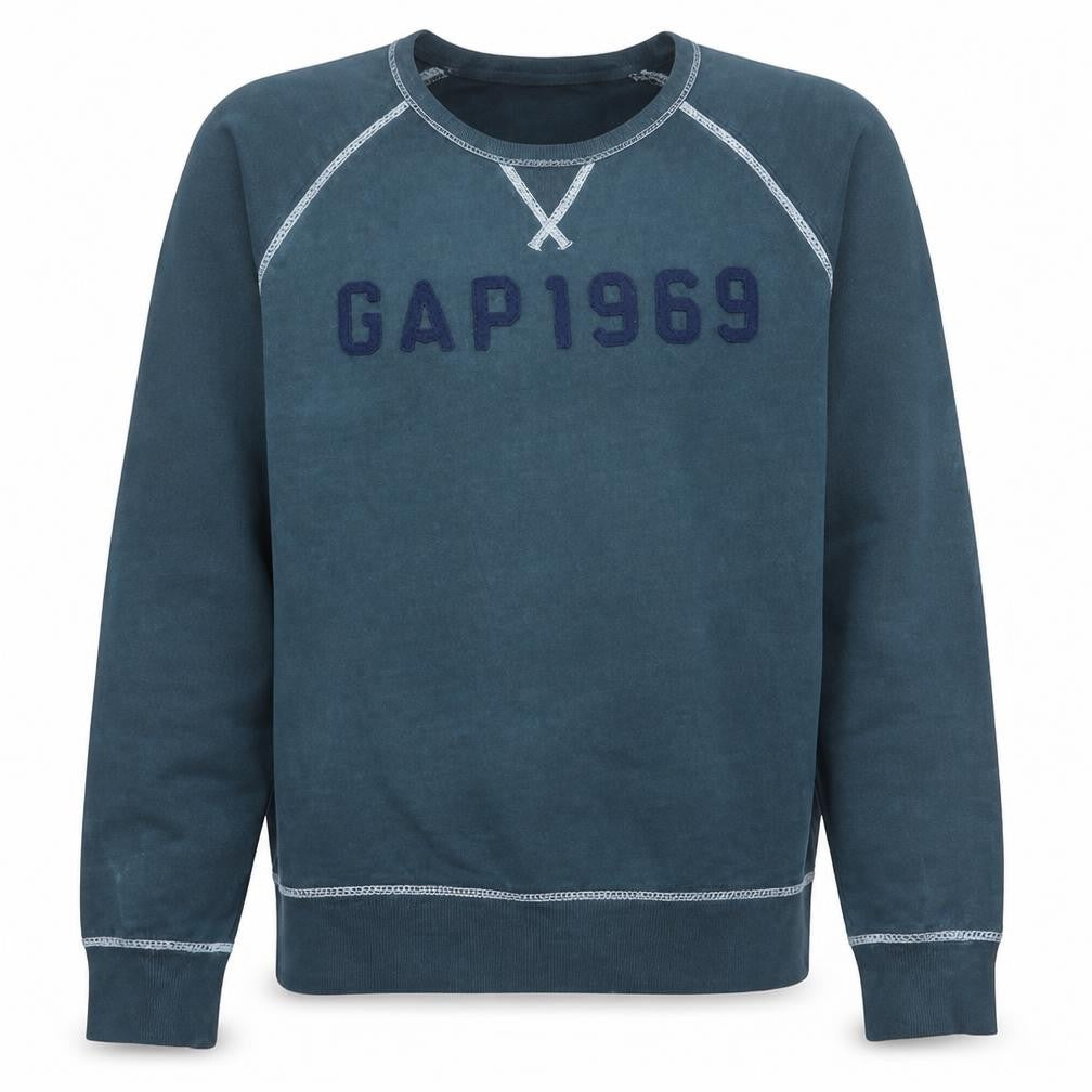 Gap Mens Blue Crew Neck Graphic 1969 Pullover Sweatshirt M