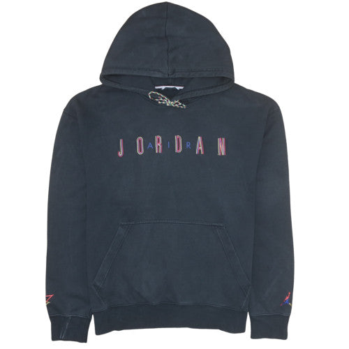 Jordan Men's Black Pullover Hoodie L Embroidered Logo Fleece