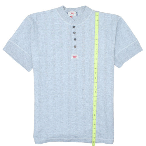 Levi's Men's Light Blue Henley Short Sleeve T-Shirt Size L Cotton Blend