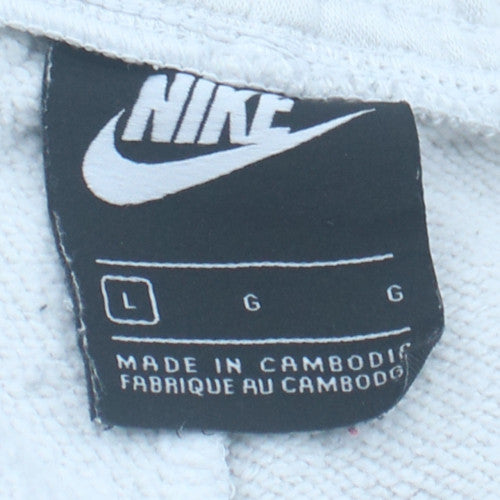 Nike Women's White L Fleece Tapered Sweatpants with Logo
