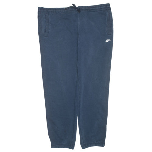 Nike Men's Blue Cotton Blend Lounge Sweatpants L Drawstring Relaxed Fit