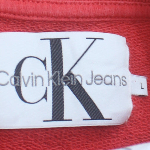 Calvin Klein Jeans Womens Pink Logo Crew Neck Sweatshirt Size L