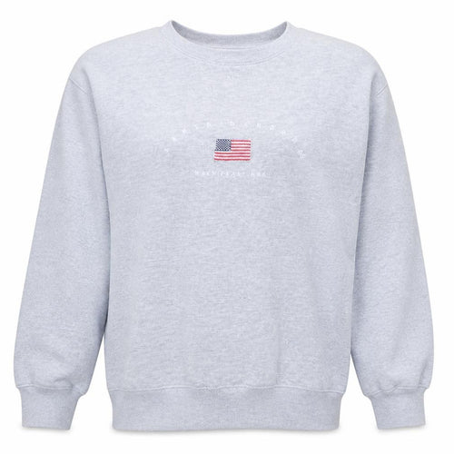 Supré Women Grey Pullover Sweatshirt L/XL Santa Barbara USA Flag Design