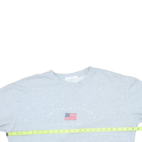 Supré Women Grey Pullover Sweatshirt L/XL Santa Barbara USA Flag Design