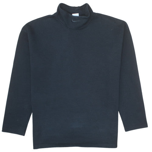 Nike Men's Black Roll Neck Cotton Sweatshirt Small