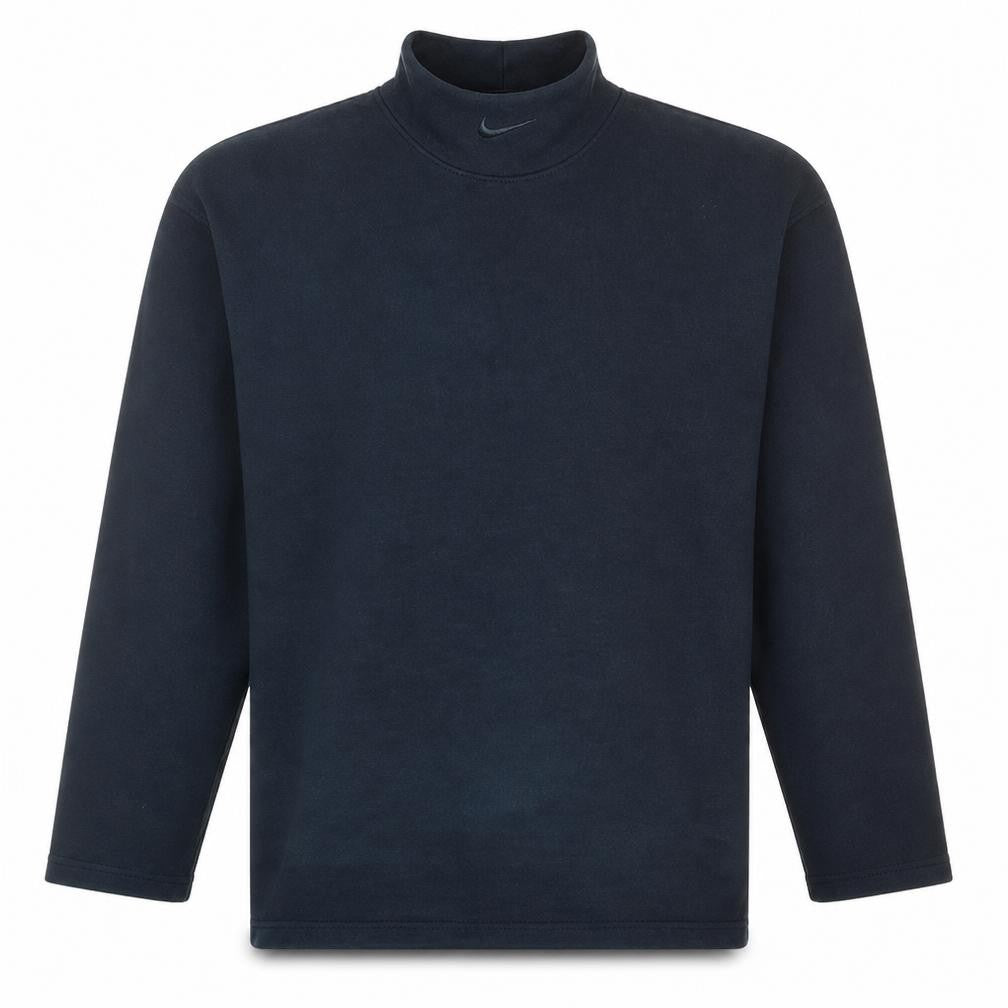 Front view of Nike Men's Black Roll Neck Cotton Sweatshirt Small
