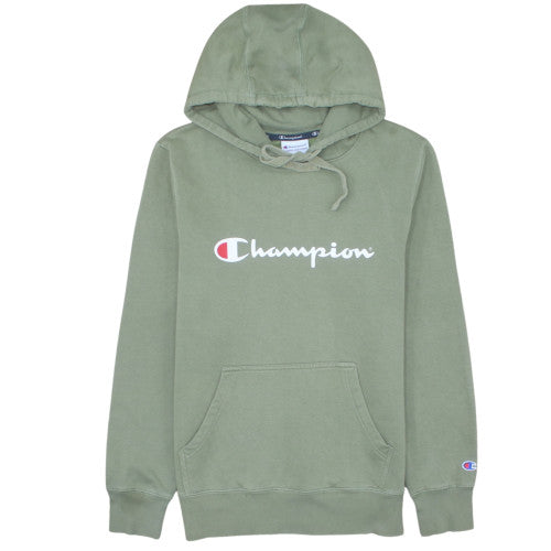 Champion Men's Green Pullover Hoodie S Logo Fleece Athleticwear