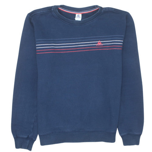 Le Coq Sportif Mens Blue Small Pullover Sweatshirt Crew Neck