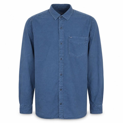 Tommy Jeans Men's Blue Long Sleeve Button-Up Cotton Shirt L