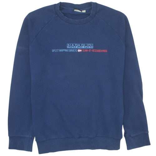 Napapijri Men's Blue 2XL Crew Neck Pullover Sweatshirt