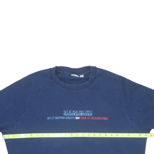 Napapijri Men's Blue 2XL Crew Neck Pullover Sweatshirt