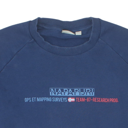 Napapijri Men's Blue 2XL Crew Neck Pullover Sweatshirt