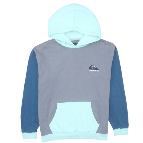 Quiksilver Boys Blue Grey Pullover Hoodie Size L Cotton Blend