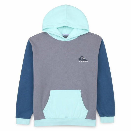 Quiksilver Boys Blue Grey Pullover Hoodie Size L Cotton Blend