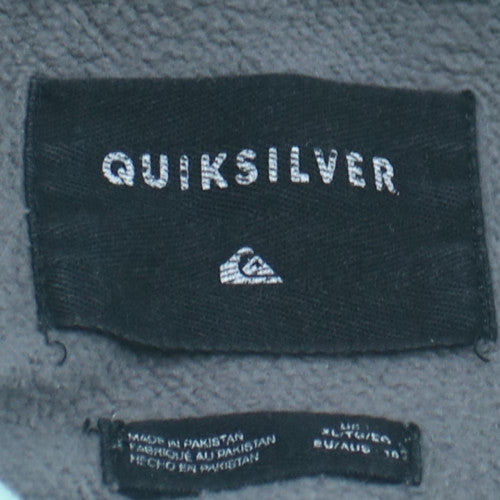 Quiksilver Boys Blue Grey Pullover Hoodie Size L Cotton Blend