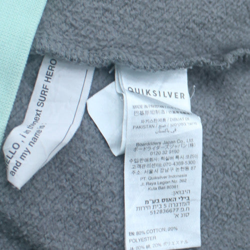Quiksilver Boys Blue Grey Pullover Hoodie Size L Cotton Blend