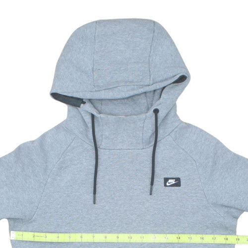 Nike Men's Grey Pullover Hoodie Small Regular Fit Logo Sweatshirt