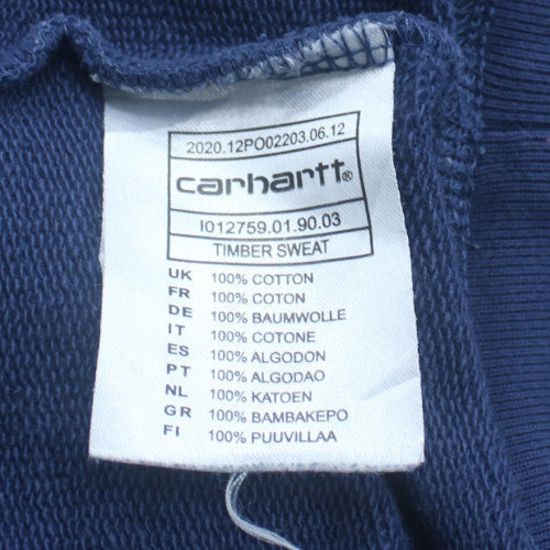 Carhartt Men’s Blue Crew Neck Pullover Logo Sweatshirt M