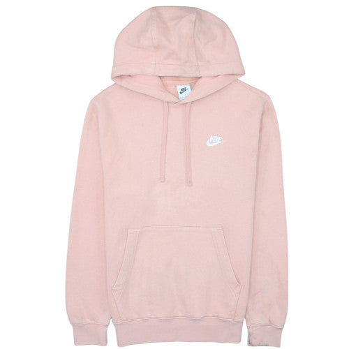 Nike Women's Pink Pullover Hoodie Size S Cotton Blend Logo Sweatshirt