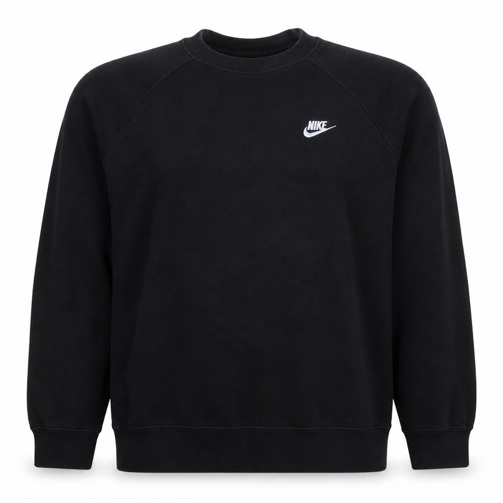 Front view of Nike Men's Black XL Crew Neck Pullover Sweatshirt