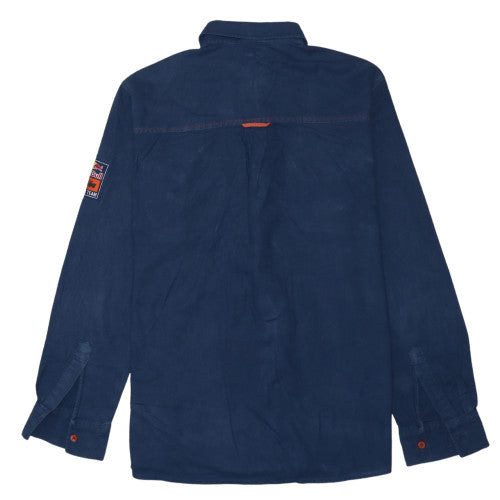 Red Bull KTM Racing Team Men's Blue Button-Up Cotton Shirt Medium