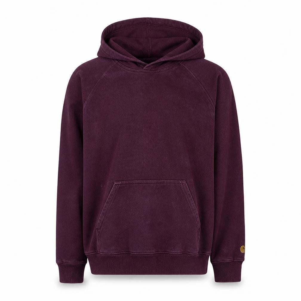 Front view of Carhartt men’s purple pullover hoodie m regular fit fleece