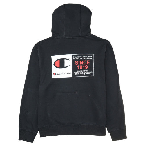 Champion Men's Black XL Pullover Hoodie with Logo and Kangaroo Pocket