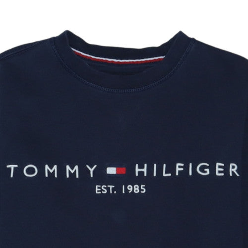 Tommy Hilfiger Men's Blue Logo Crew Neck Sweatshirt Size S
