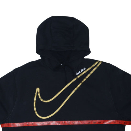 Nike Women’s Black Gold Logo Pullover Hoodie Size L